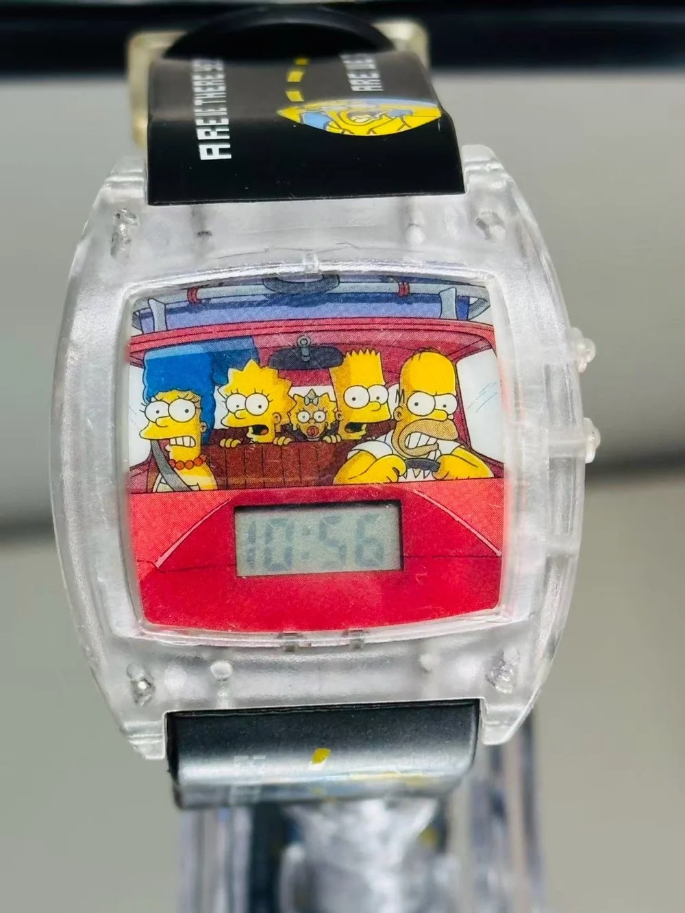Vintage Simpsons Watch Digital Quartz Watch 48mm Black Strap New Battery Runs